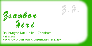 zsombor hiri business card
